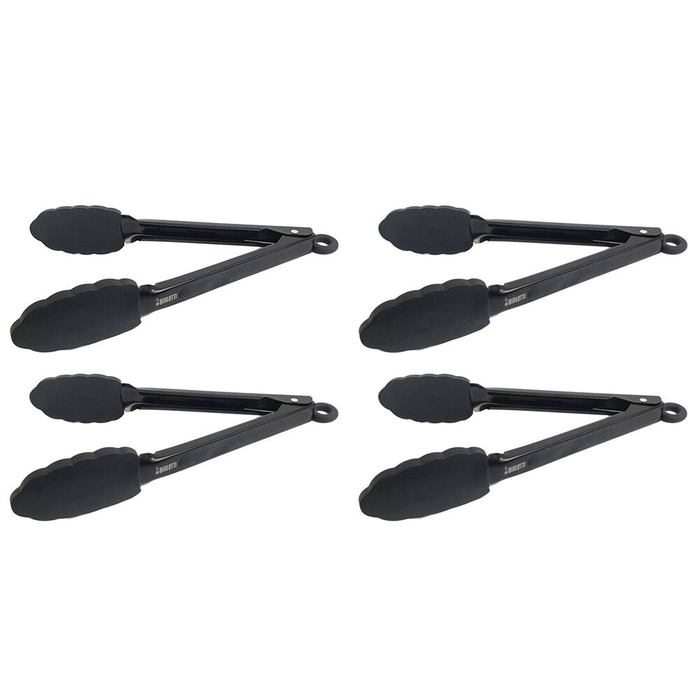 4PK Classica St. Clare Black Silicone & Stainless Steel Tongs 26cm Cookware