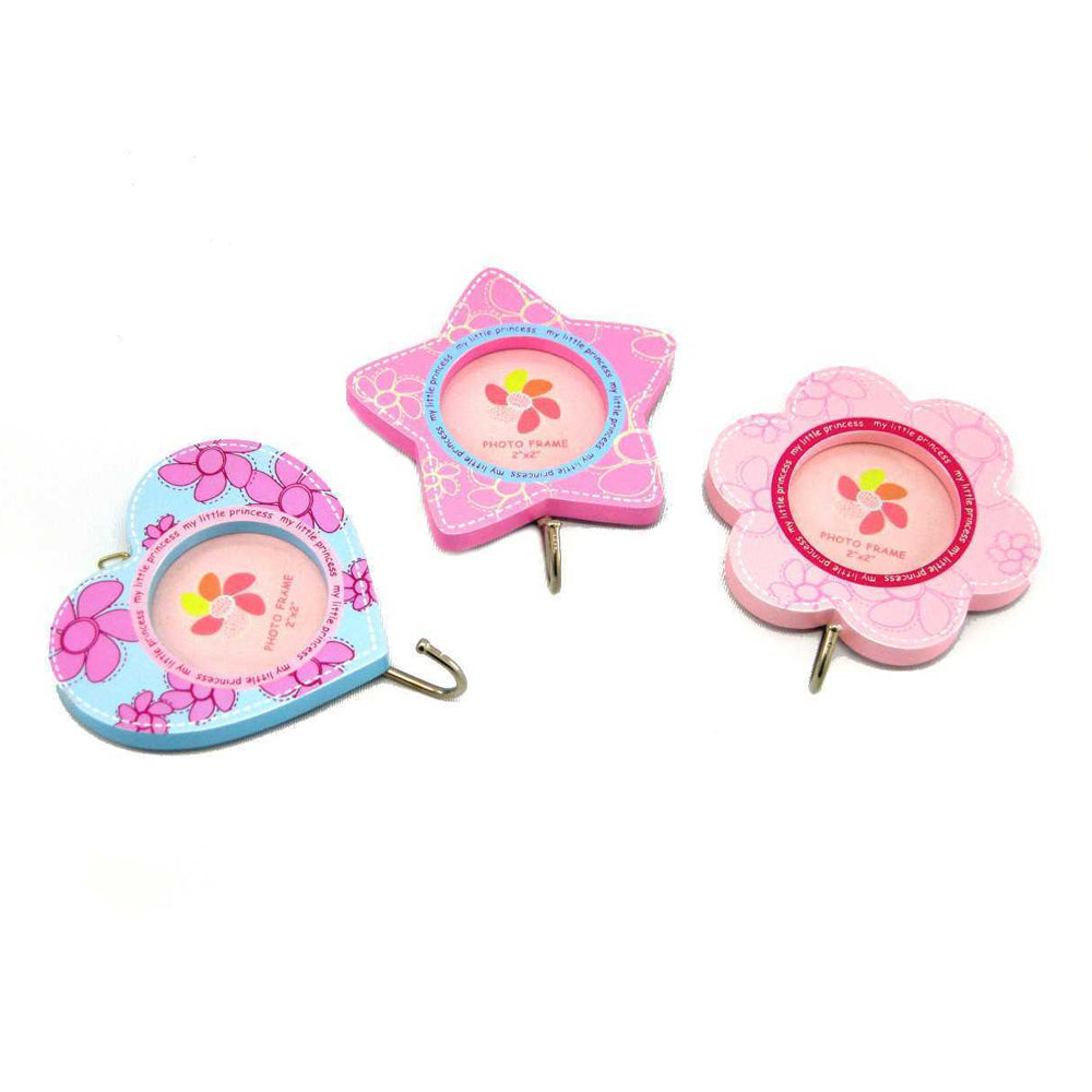 3pc Kaper Kidz Baby Photo Frames Decor w/ Hook Set 3y+ Pink