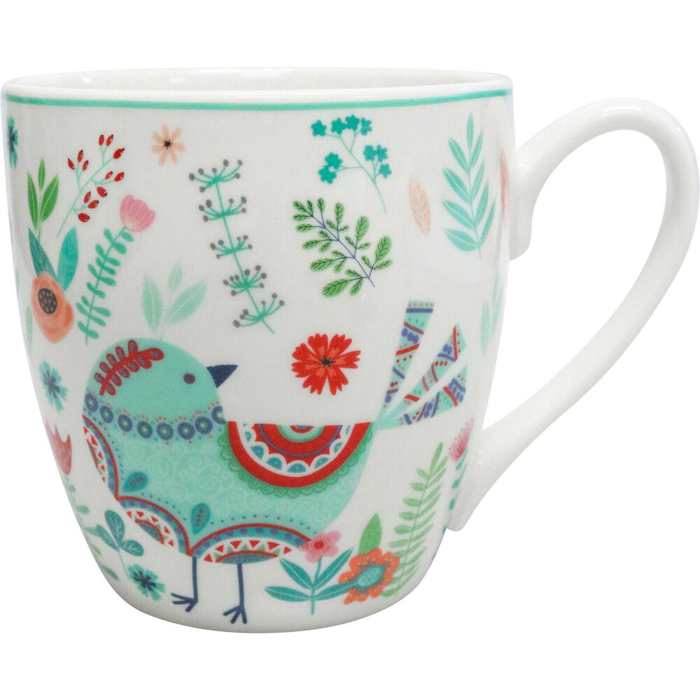 3pc LVD New Bone China Gift Mug/A6 Notebook/Spoon Set 10x6.5x10cm Floral