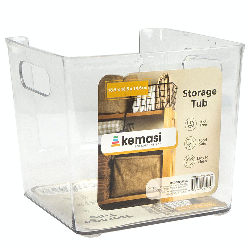 8PK Kemasi Clear Pantry Storage Organisation Tub 16cm