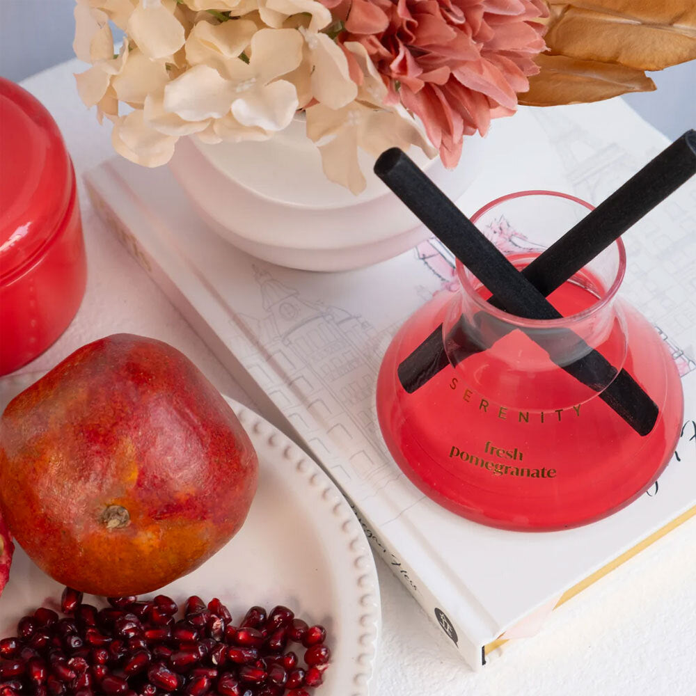 Serenity Vivid Glass Diffuser In Box Fresh Pomegranate 200ml