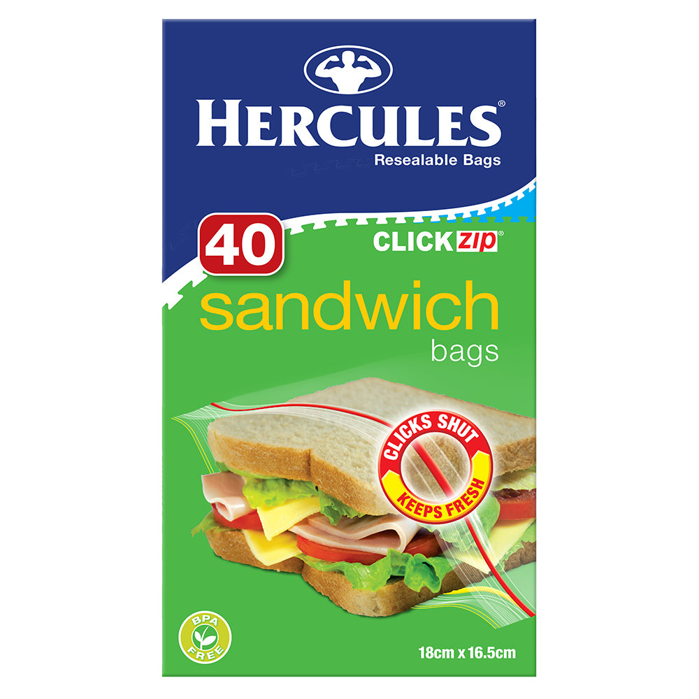8x 40pc Hercules ClickZip Sandwich Bags