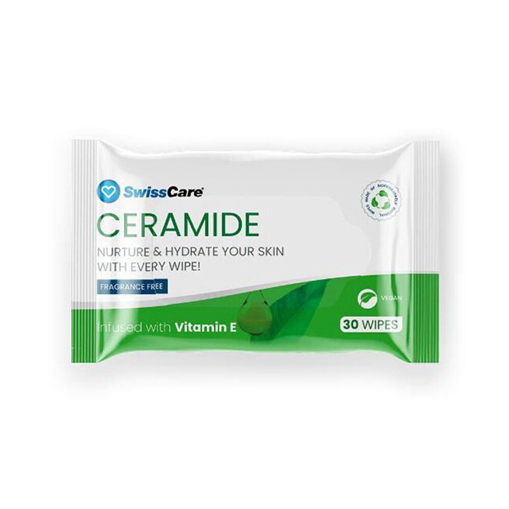 12x 30pc SwissCare Ceramide Hydrating & Cleansing Makeup Wipes Fragrance-Free
