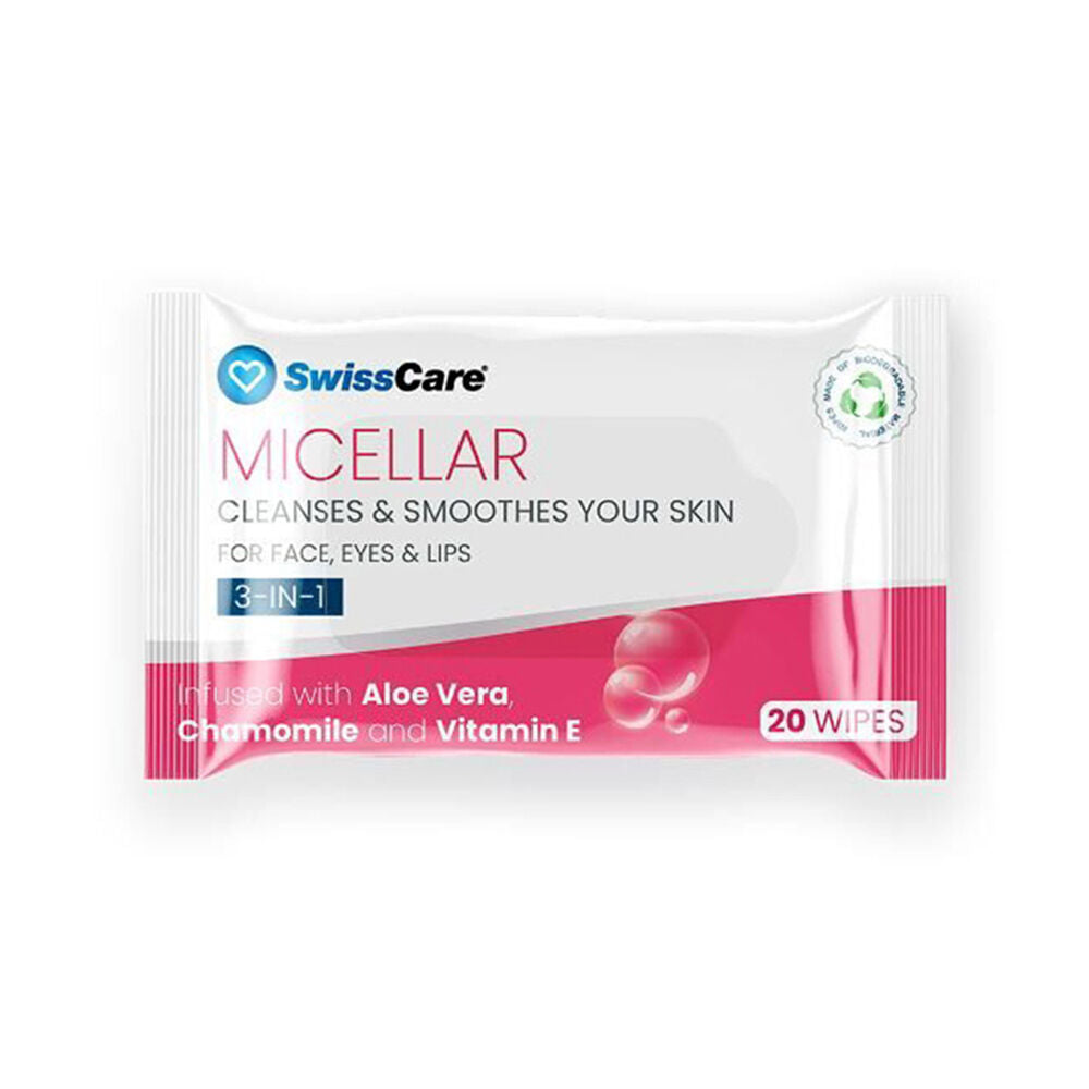 12x 40pc SwissCare 3-in-1 Makeup Remover Soft Micellar Wipes w/ Aloe Vera