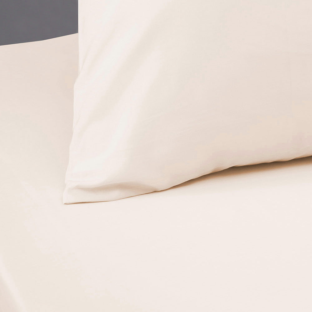 Bambury Size Single Bed Plain Dyed Fitted Sheet Sand Home Bedding