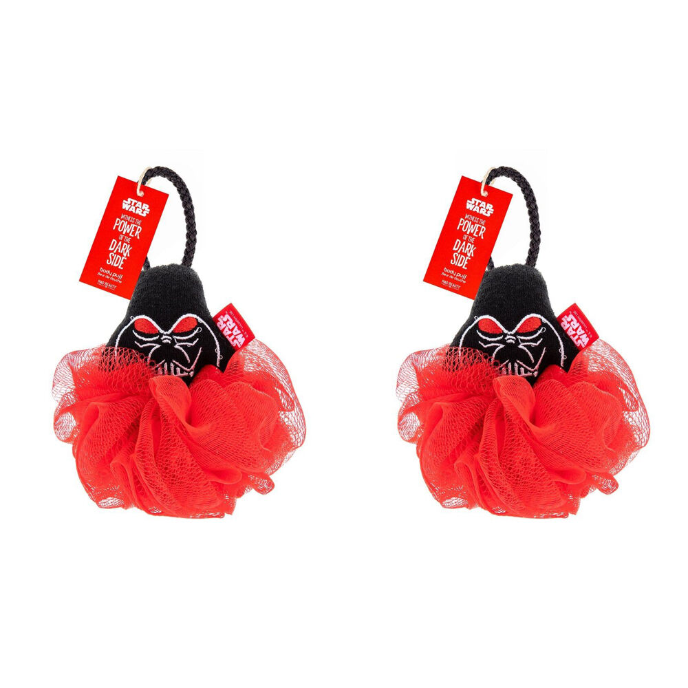 2PK Star Wars Dark Side Darth Vader Shower Loofah Body Cleansing Puff Red