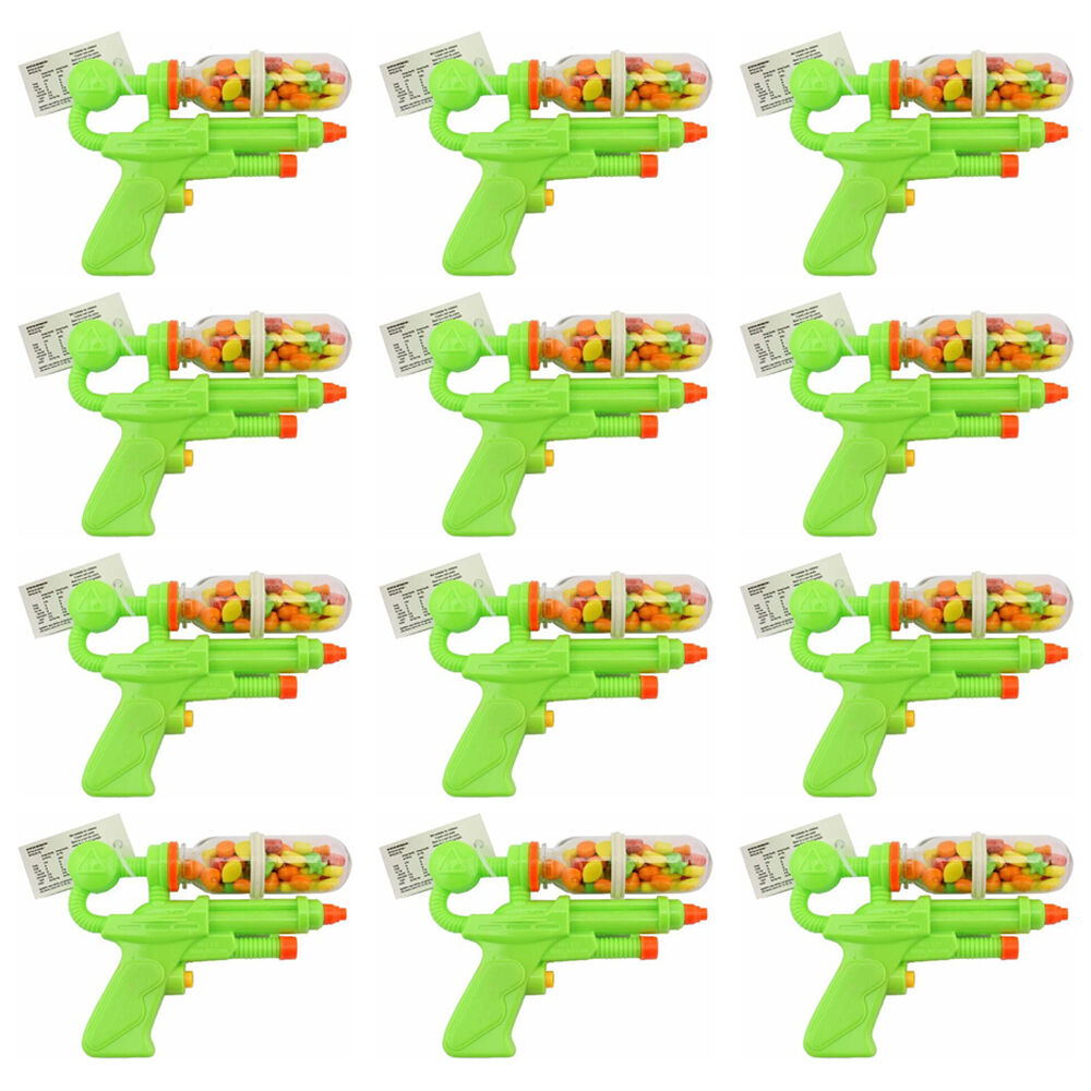 12PK Kids/Children Super Water Pistol Gun Play Toy w/ Candy 25g Assorted