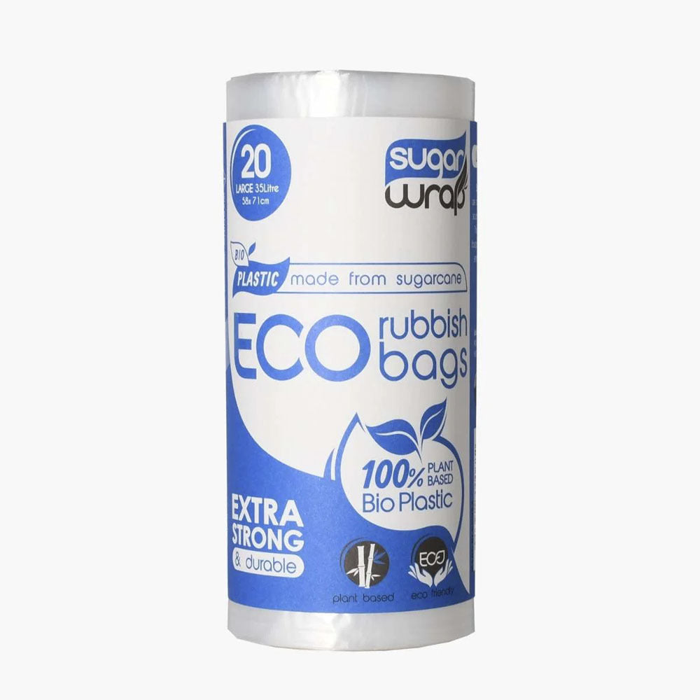 9x 20pc SugarWrap Eco-Rubbish Bags 35L Roll Home Cleaning