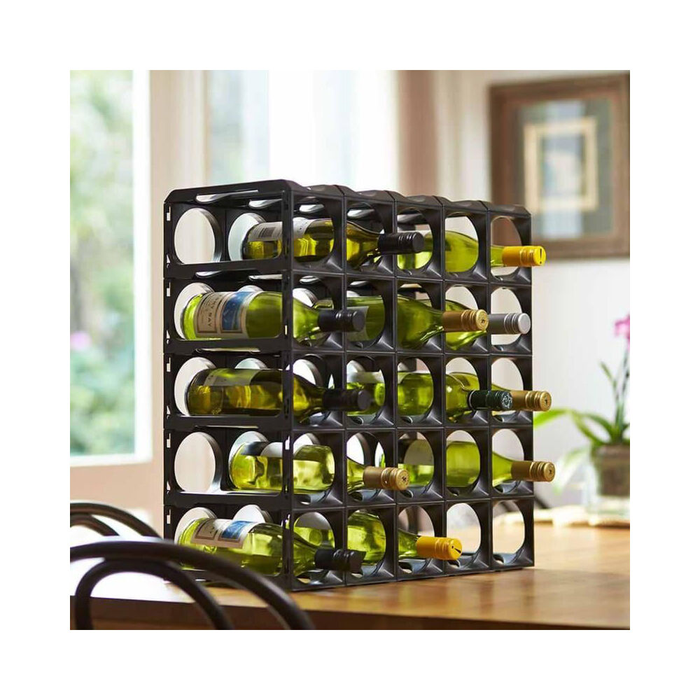 4pc StakRax Wall Mounted Wine Rack Top Plates - Black