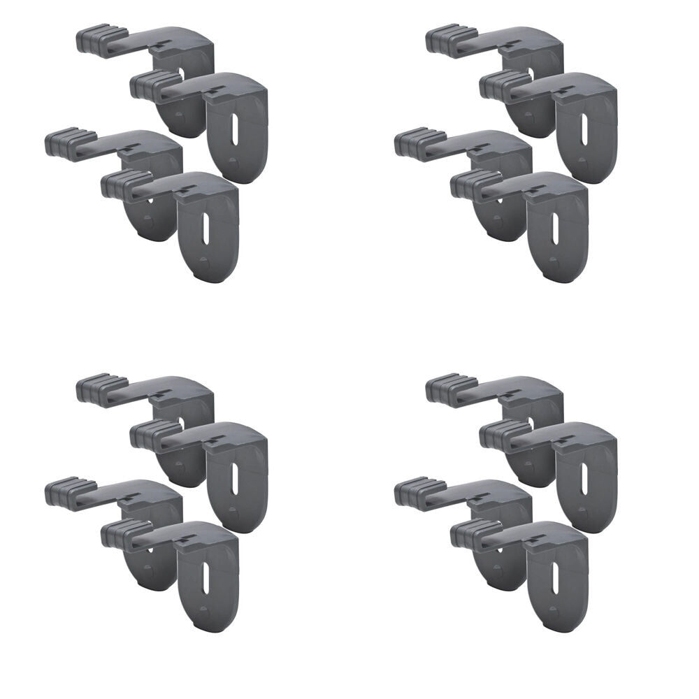 16pc Stakrax Plastic Wall Mounted Wine Rack Modular Brackets - Silver