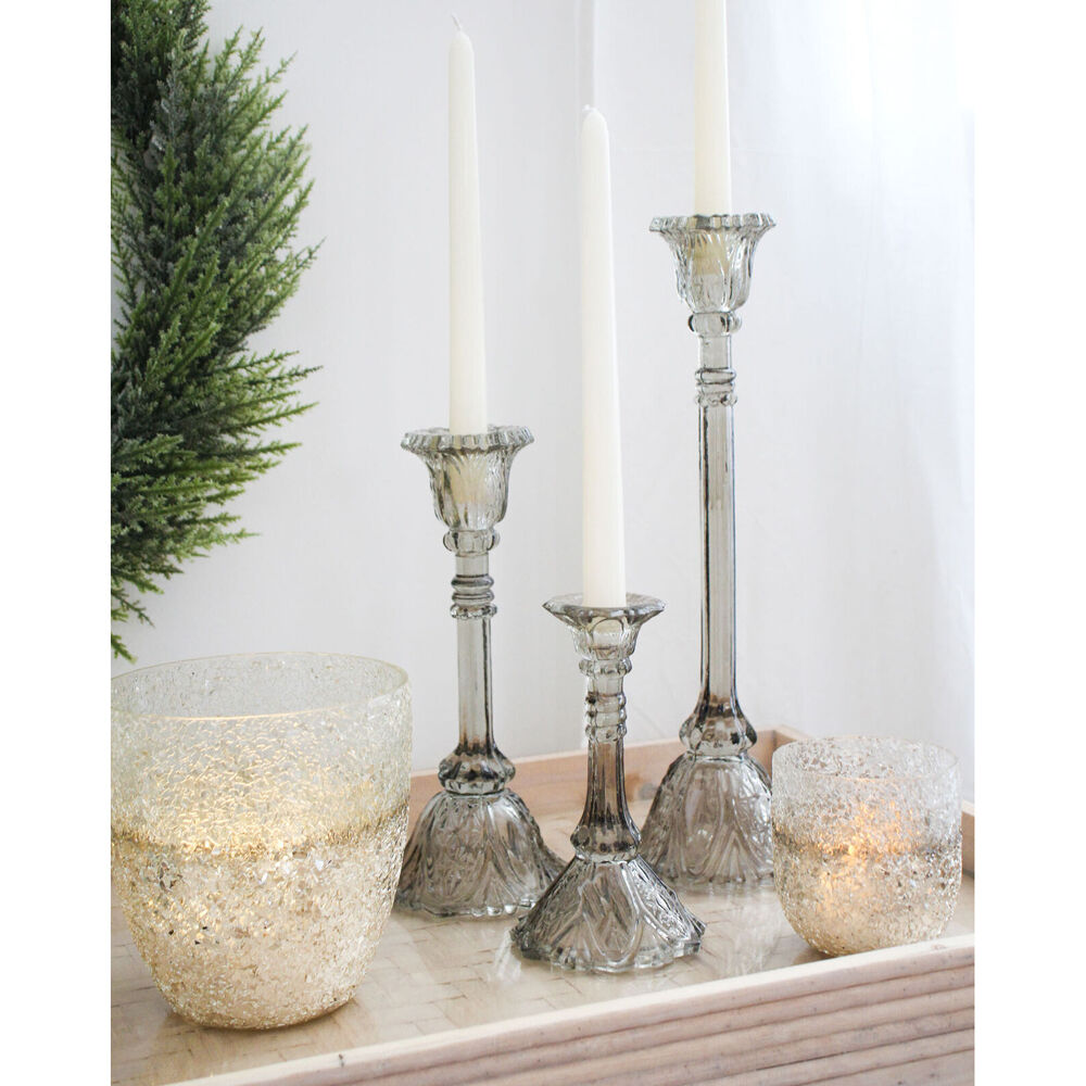 LVD Glass Votive Vase/Candle Holder Home Decor 15cm Crackle