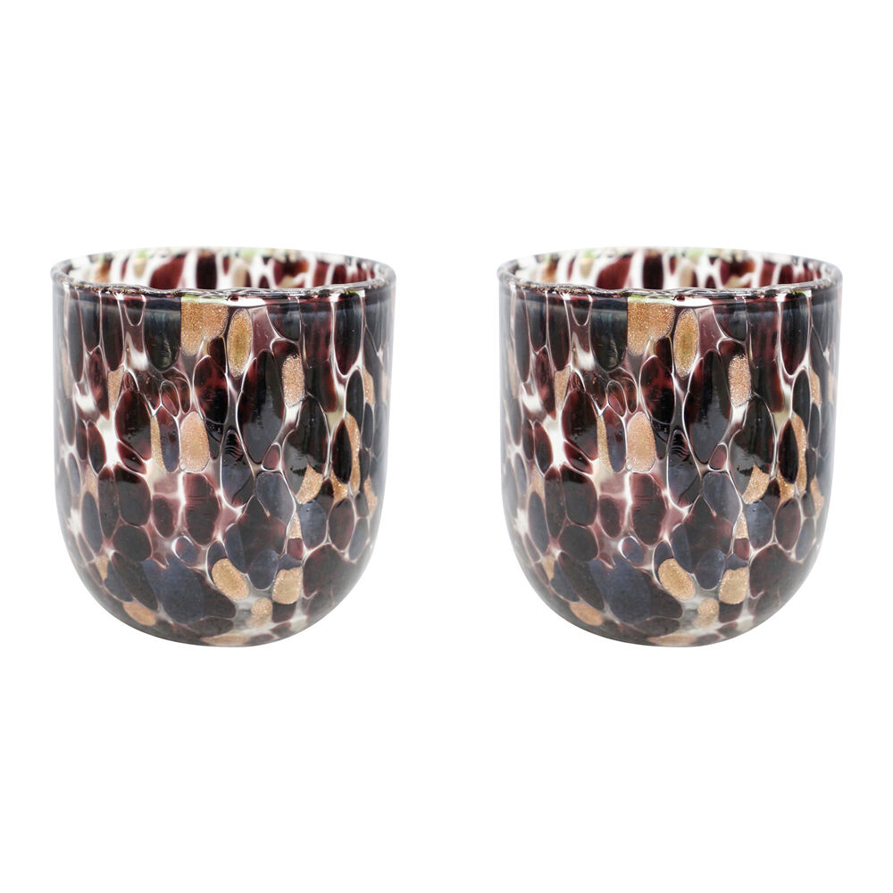 2PK LVD Glass Votive Candle Holder Home Decor 10cm Sabi