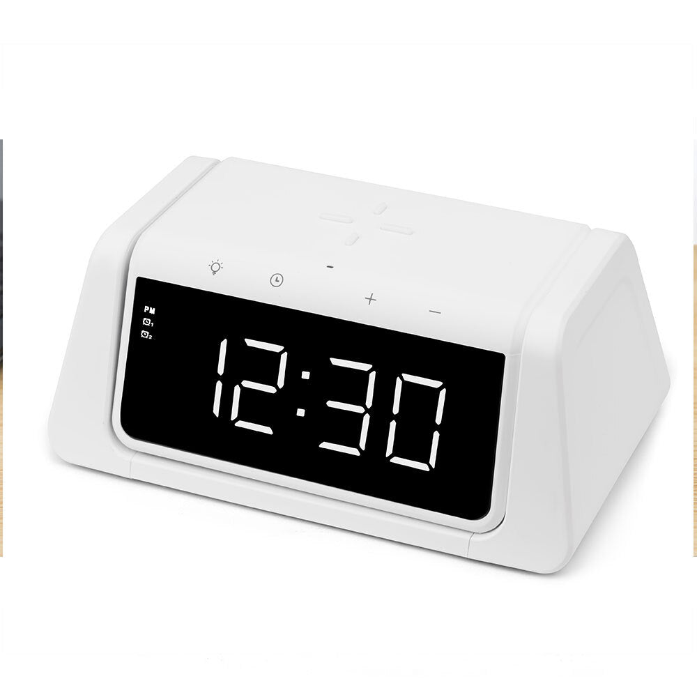 Rewyre Dual Alarm Clock Wirelss Charger & UV Disinfection Lamp - White