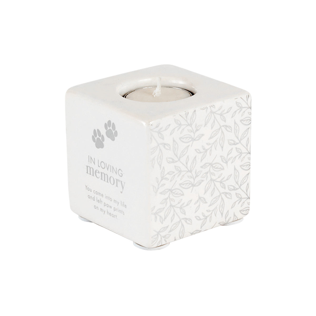 2PK Splosh Sympathy Pet In Loving Memory Candle Holder White 8cm