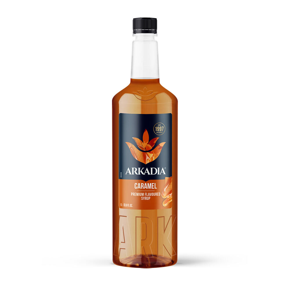 2pc Arkadia Caramel and Vanilla Flavoured Beverage/Drink Syrup 1L Combo Set