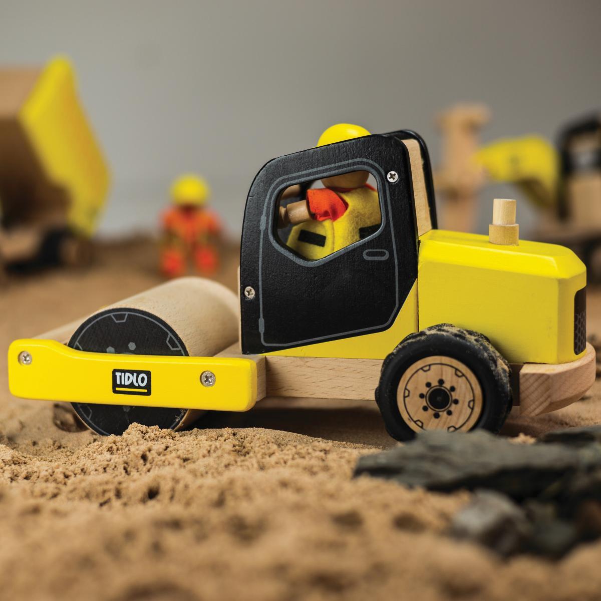 Tidlo Road Roller Figure 27cm Wooden Toy Kids Pretend Play 3+