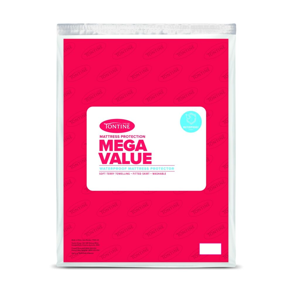 Tontine Mega Value Terry Towelling Waterproof Mattress Protector
