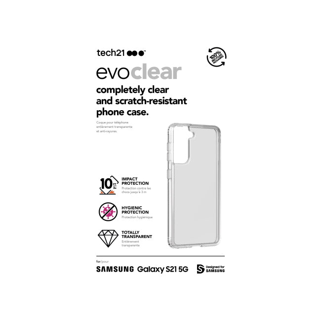 Tech21 EvoClear Phone Case For Samsung Galaxy S21 - Clear