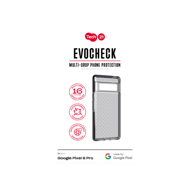 Tech21 EvoCheck Phone Case For Google Pixel 6 Pro - Smokey/Black