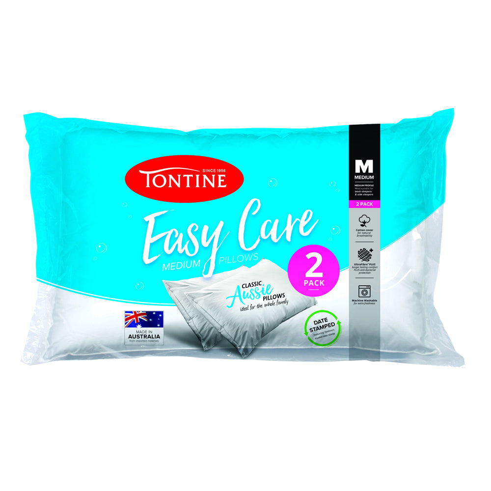 4pc Tontine Easy Care Medium Sleep Comfort Pillow - White