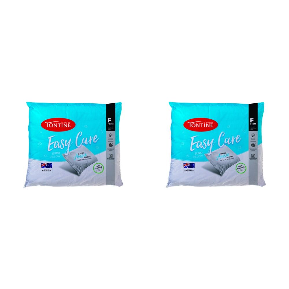 2PK Tontine Easy Care European Sleep Pillow - High & Firm