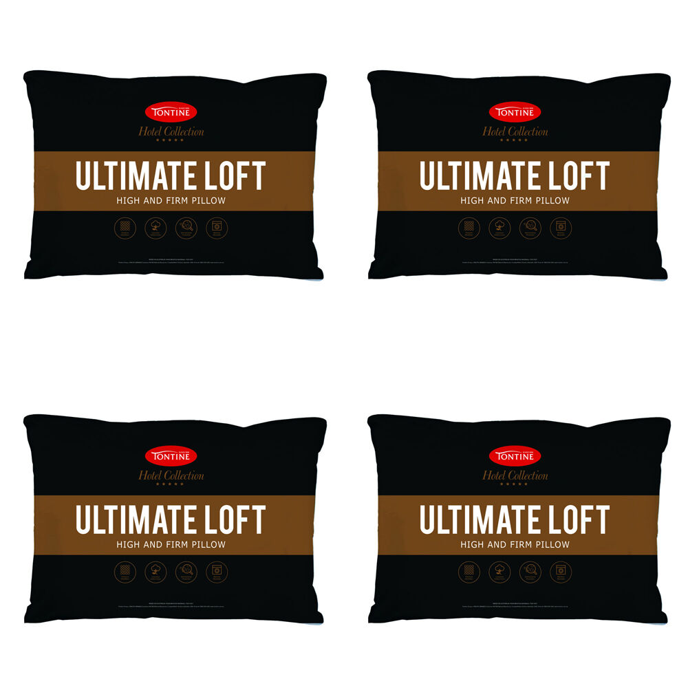 4PK Tontine Hotel Collection Ultimate Loft Pillow High & Firm