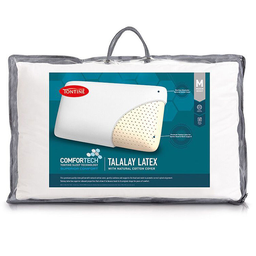 2PK Tontine Comfortech Talalay Latex Pillow Medium Height