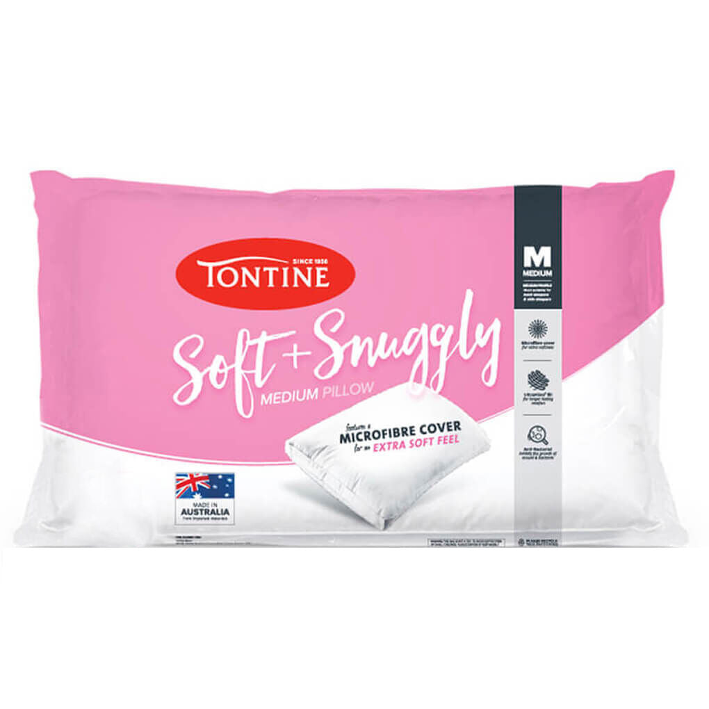 4PK Tontine Soft & Snuggly Sleeping Rectangle Pillow - Medium