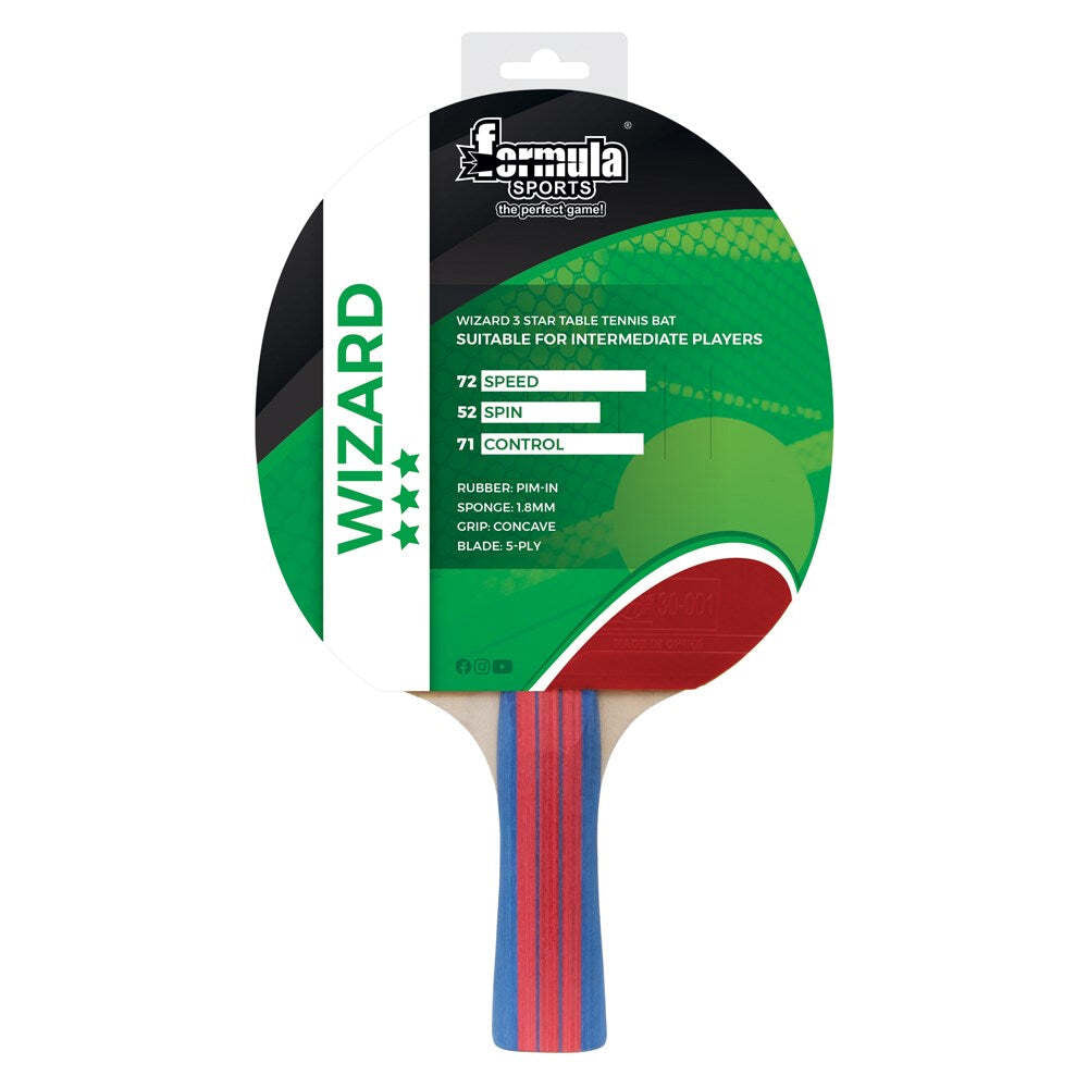 2PK Formula Sports Wizard Table Tennis Game Bat 3 Star