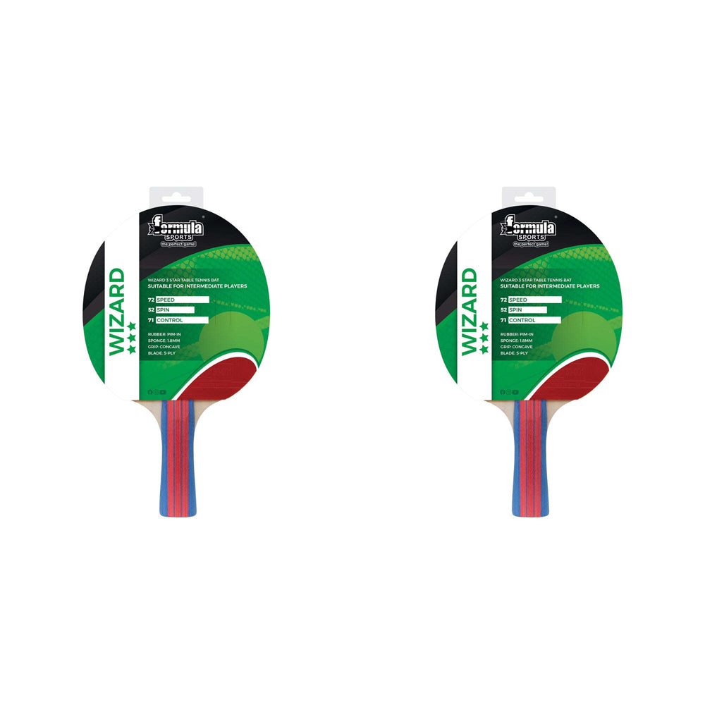 2PK Formula Sports Wizard Table Tennis Game Bat 3 Star