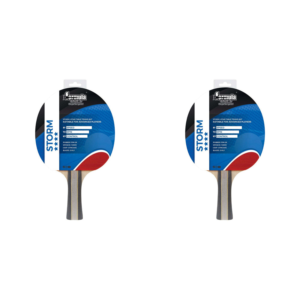 2PK Formula Sports Storm Table Tennis Game Bat/Racket 4 Star