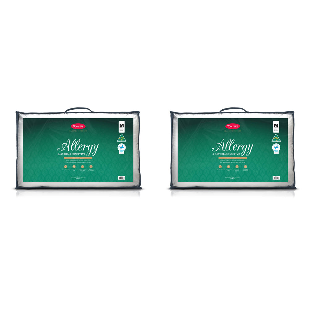 2PK Tontine Classic Comfort Allergy & Asthma Pillow - Medium
