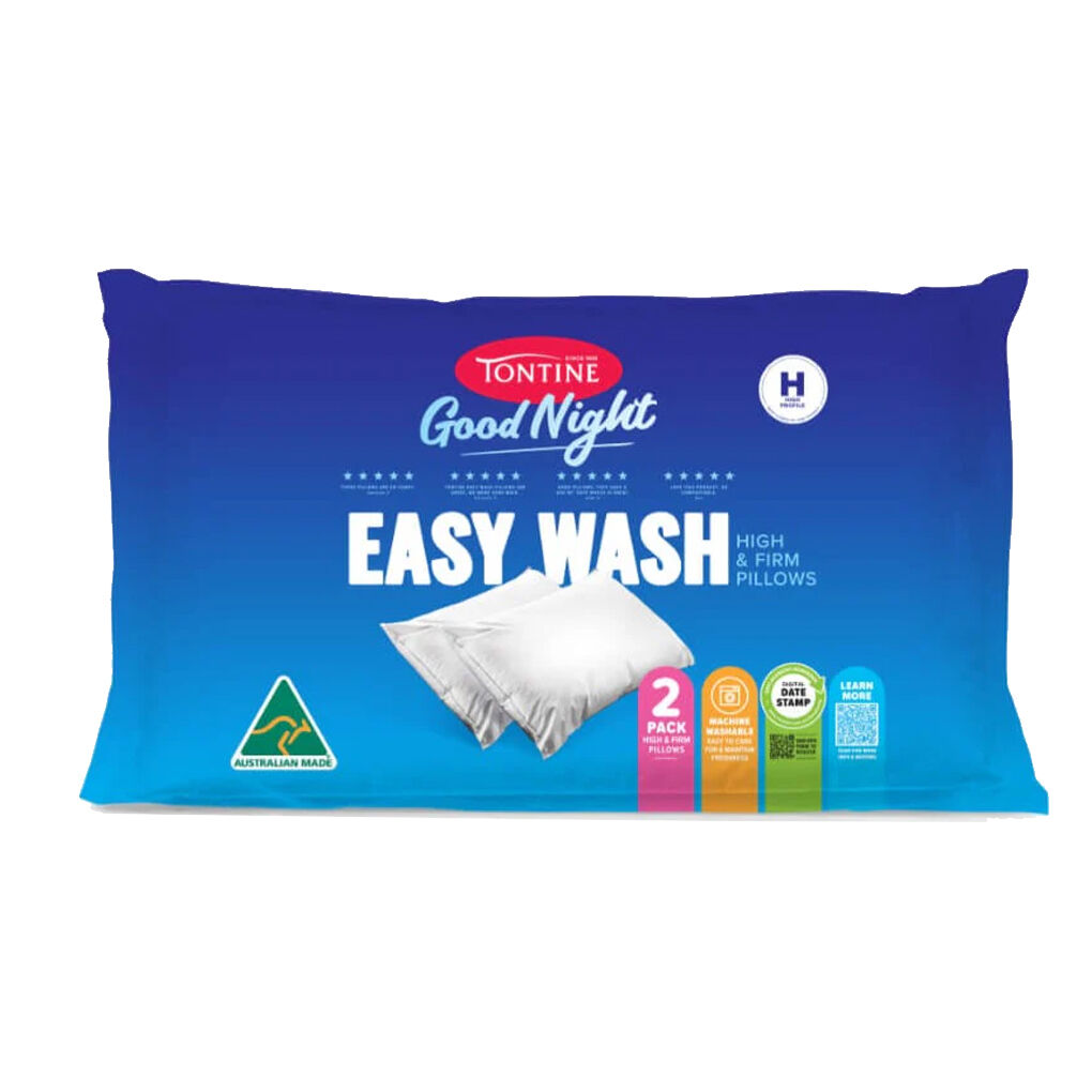 4pc Tontine Good Night Easy Wash Firm Sleeping Pillow - White