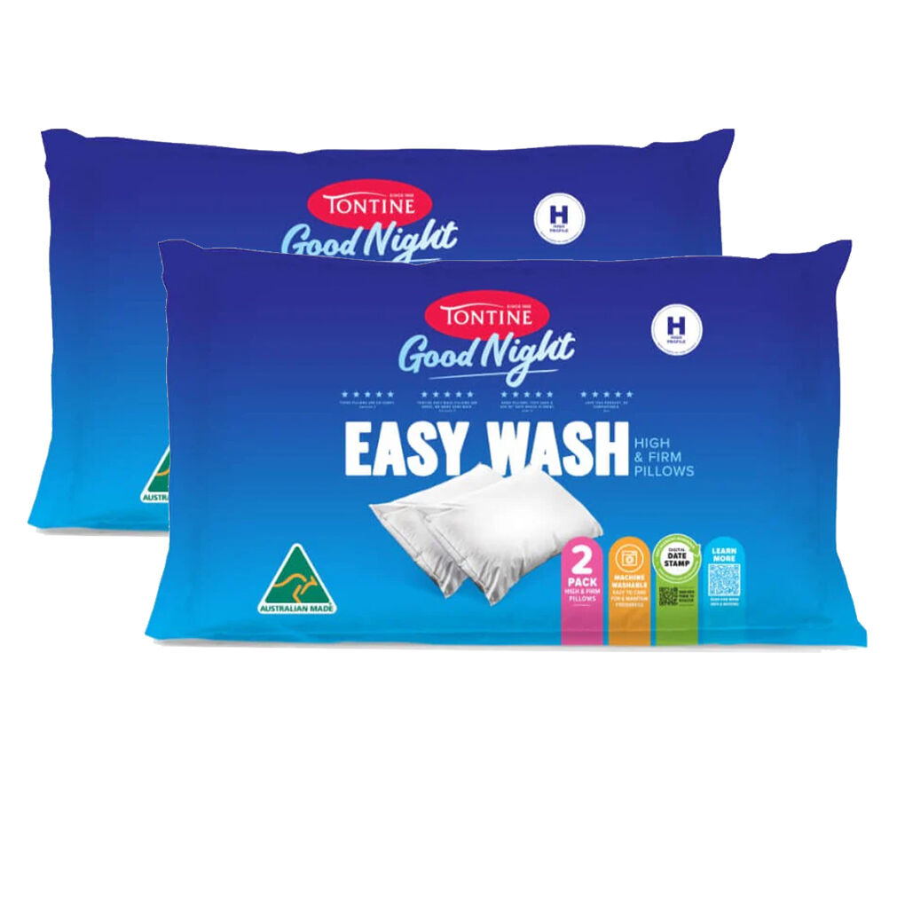 4pc Tontine Good Night Easy Wash Firm Sleeping Pillow - White