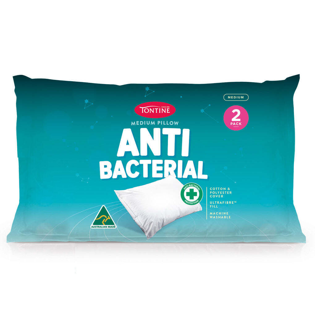4pc Tontine Anti-Bacterial Medium Sleeping Pillow - White