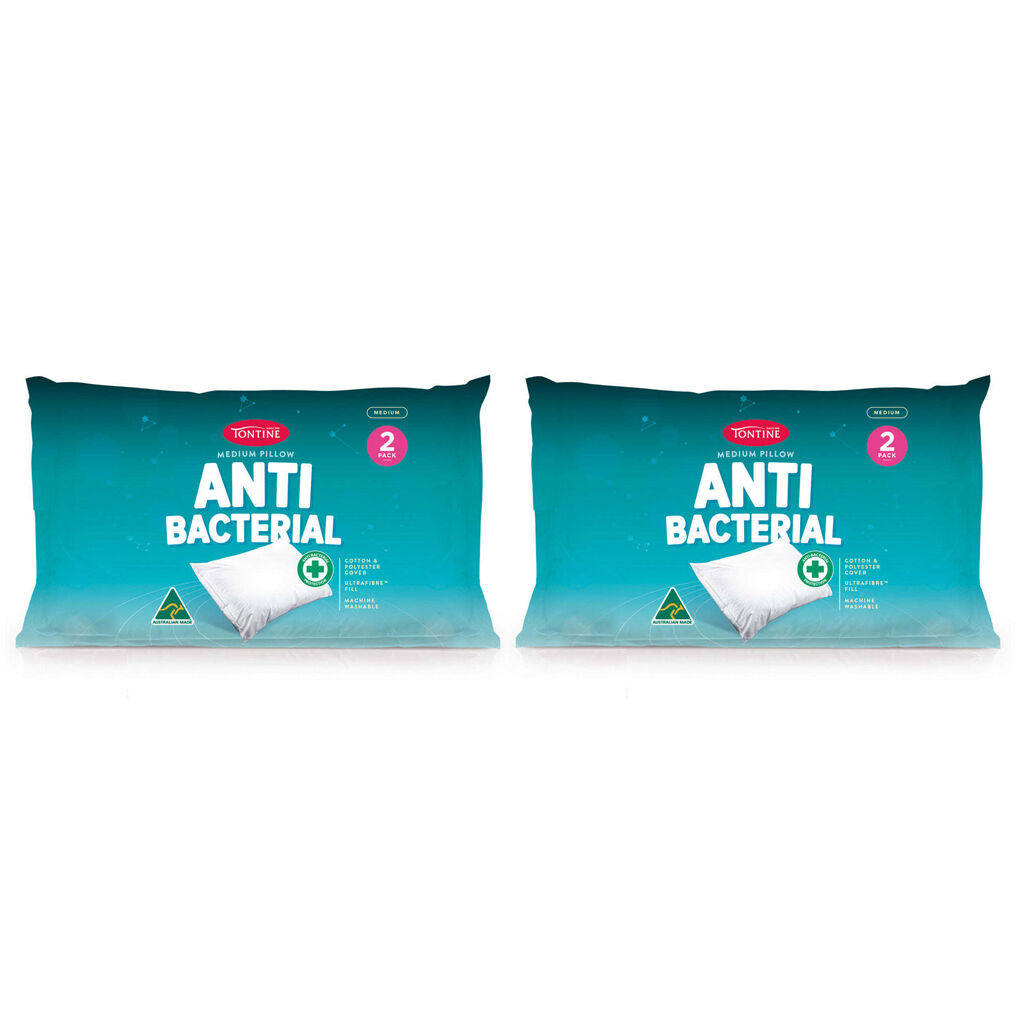 4pc Tontine Anti-Bacterial Medium Sleeping Pillow - White