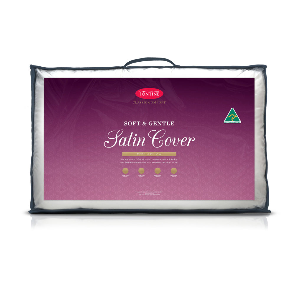 4PK Tontine Classic Comfort Satin Cover Soft Pillow - Firm