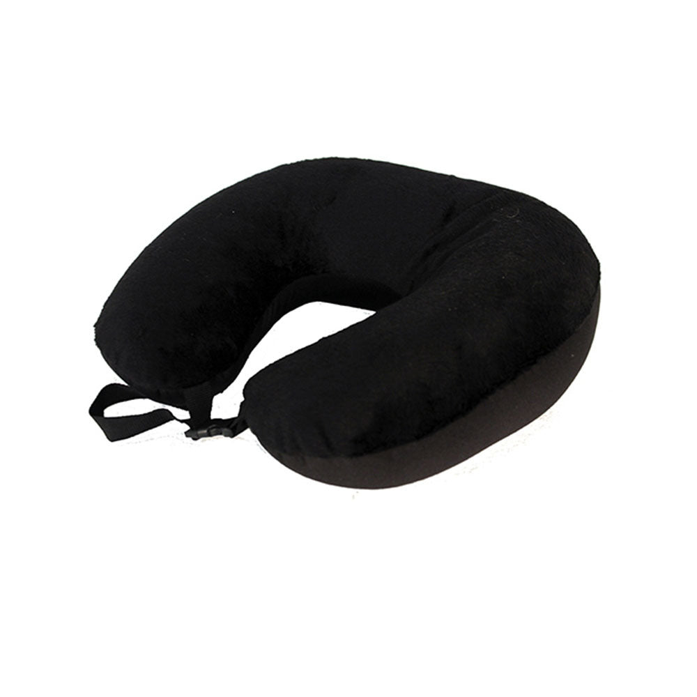 Tosca Microbead Travel Neck Support Sleeping Pillow - Black