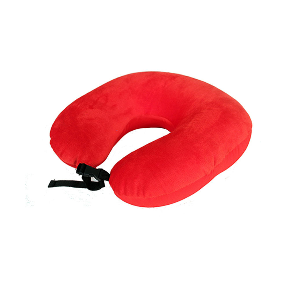 Tosca Microbead Travel Neck Support Sleeping Pillow - Red