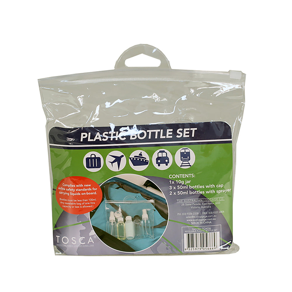 2x 6pc Tosca Travel Refillable Plastic Bottle Cosmetic Set