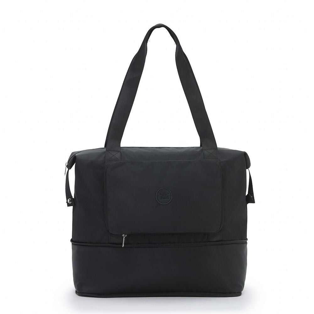 Tosca Foldable & Expandable Holiday/Travel Tote Bag Black