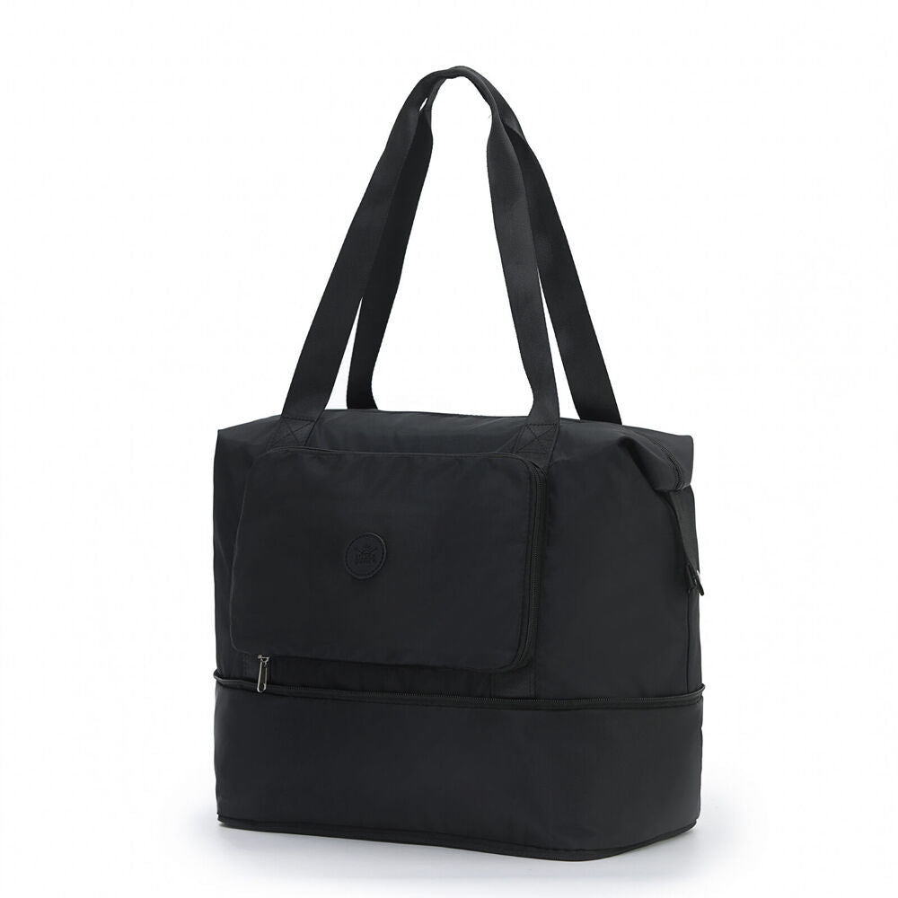 Tosca Foldable & Expandable Holiday/Travel Tote Bag Black