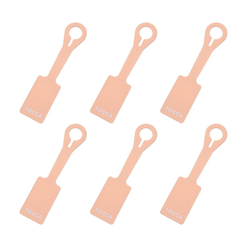 6PK Tosca Silicone Travel Luggage Suitcase Bag Tag Peach