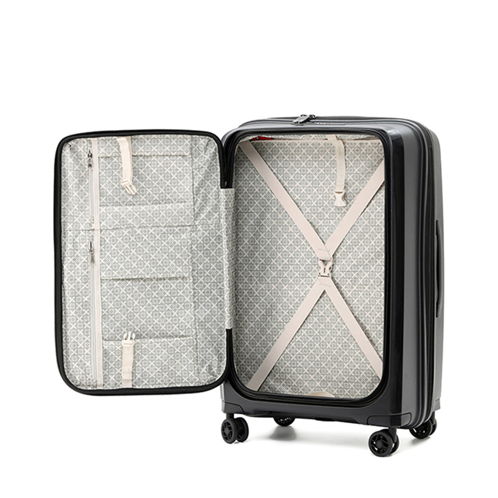 3pc Tosca Space X 20" Carry On 25/29" Trolley Case Set - Black