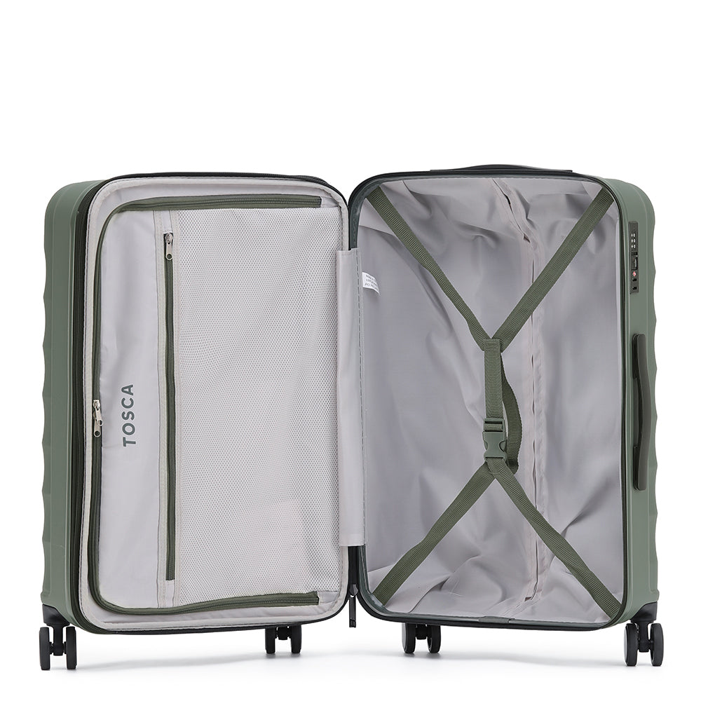 Tosca Interstellar 2.0 Hard Shell Luggage Suitcase 20" Small - Moss Green
