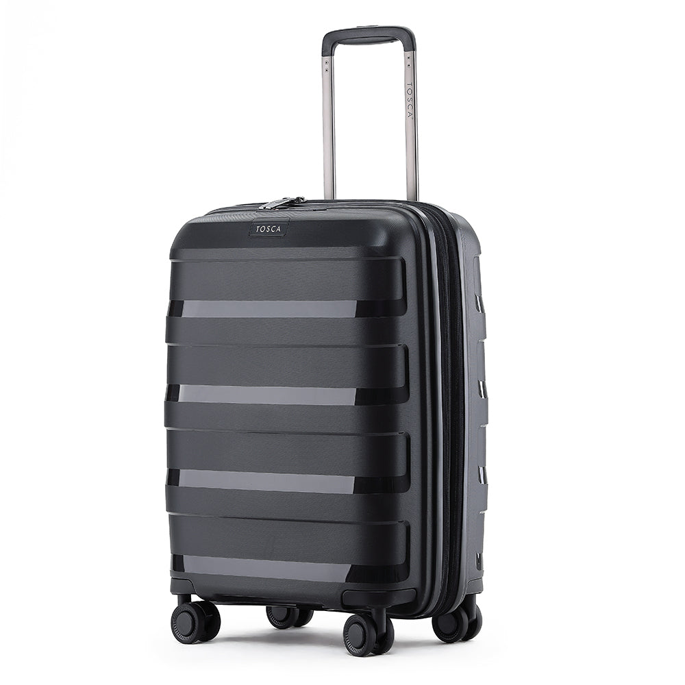 Tosca Comet 40L/20" & 120L/29" Hard Case Trolley Suitcase Combo Black