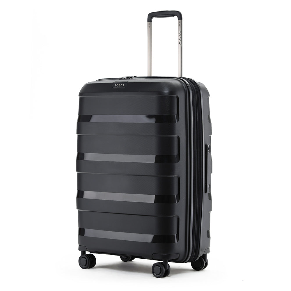 Tosca Comet 40L/20" & 88L/25" Hard Case Trolley Suitcase Combo Black