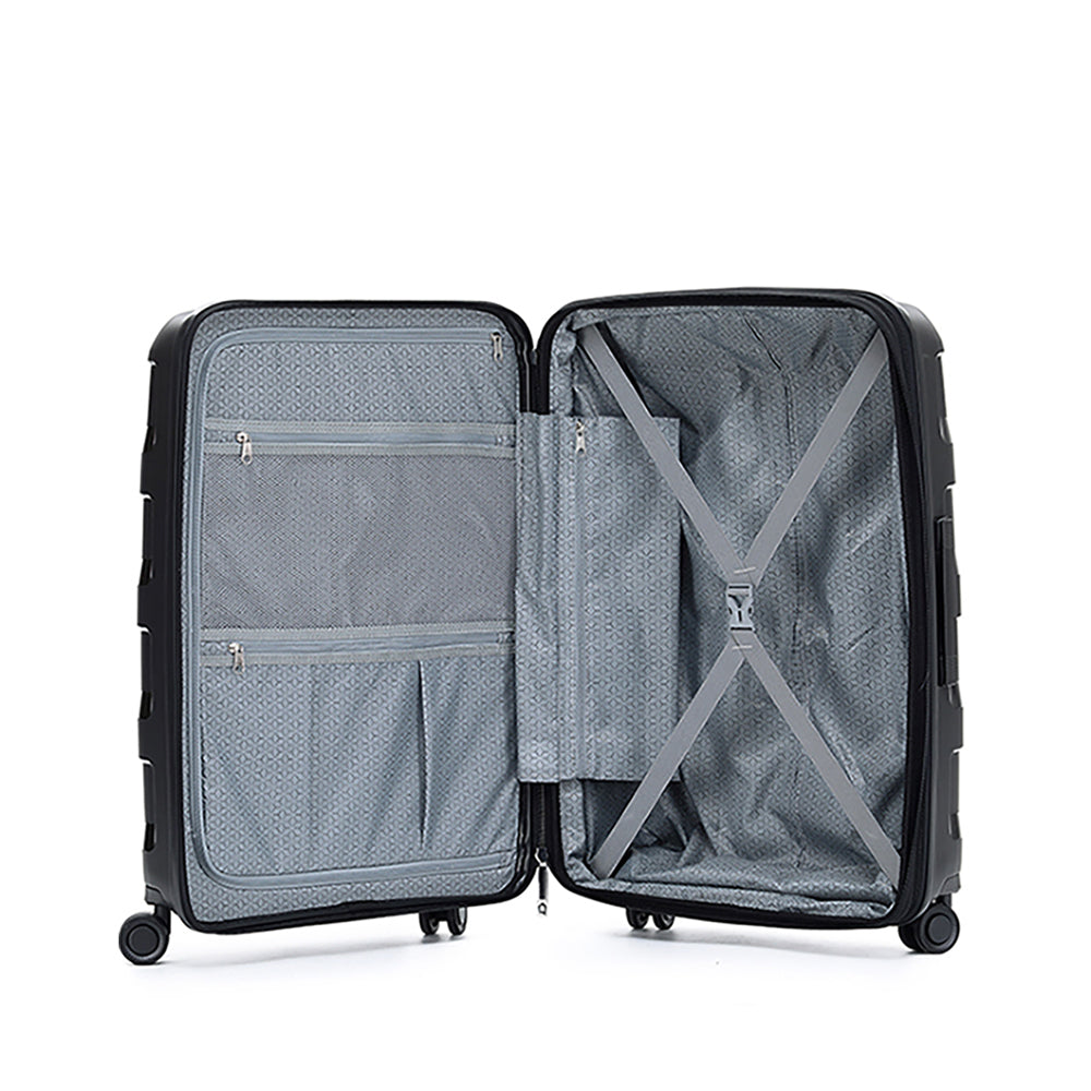3pc Tosca Comet Wheeled Suitcase Luggage Set- Black