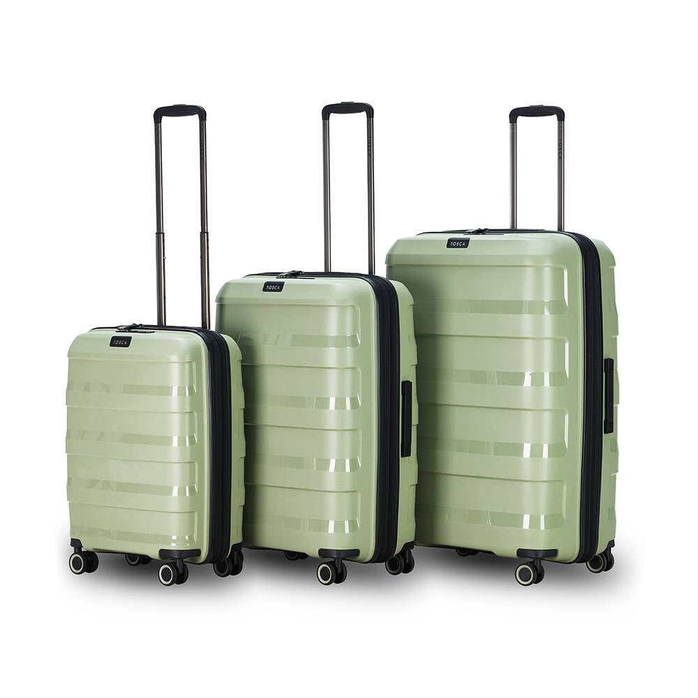3pc Tosca Comet PP Suitcase Trolley Luggage Set - Sage
