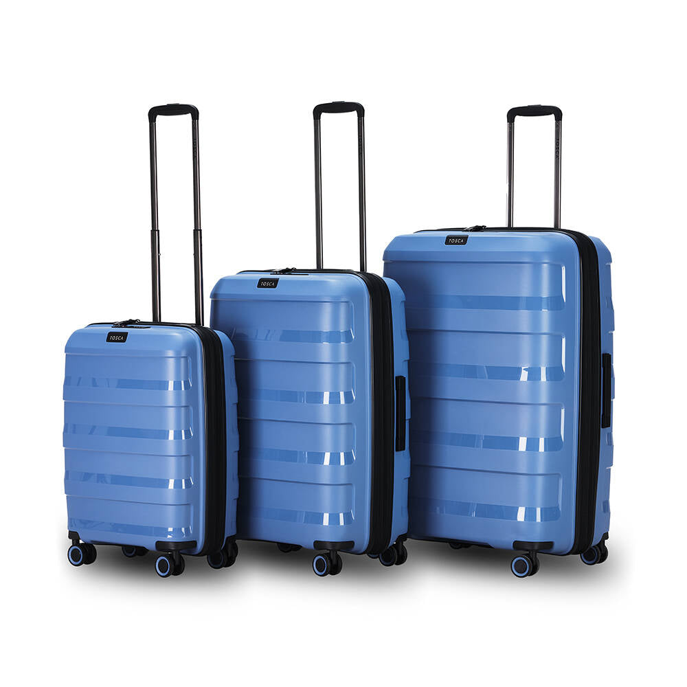 3pc Tosca Comet PP Suitcase Trolley Luggage Set - Infinity Blue